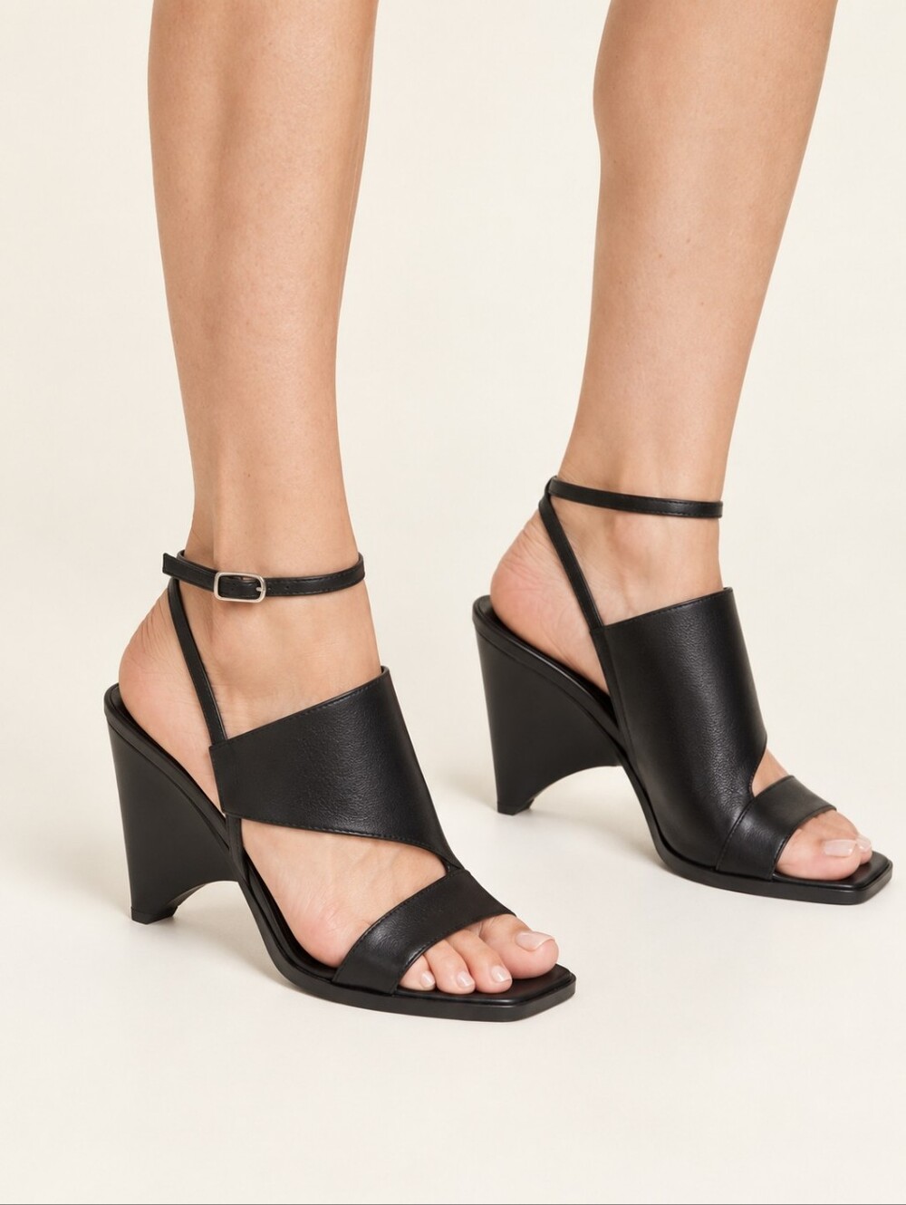 Hermès Inconnue 85 Sandals – Noir Nappa Leather – Size 37.5